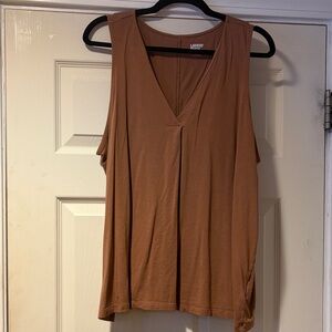 Lands' End Women's V-Neck Sleeveless Tank Top — Rust Brown 1X